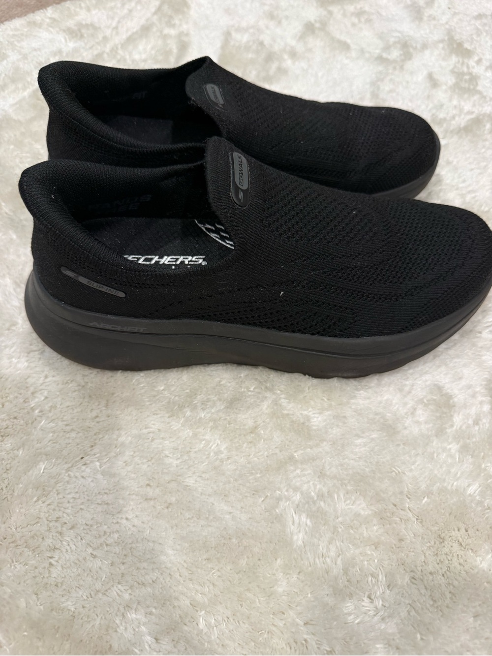 Skechers Black Go Walk Slip-Ons Arch Fit Black